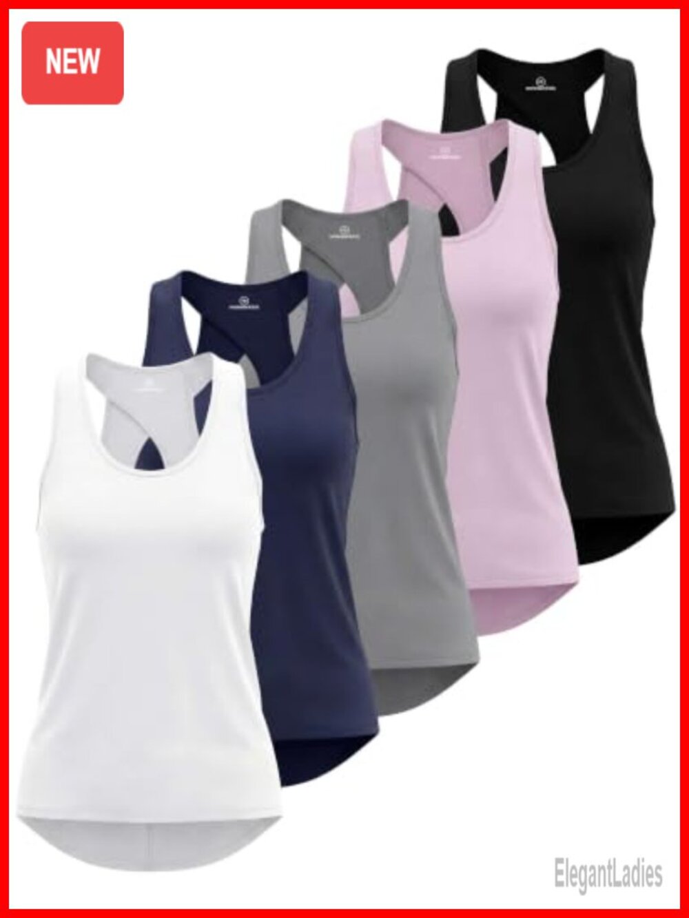 5 Pack Women's Tank Tops Open Back Workout Shirts Gym Yoga Running